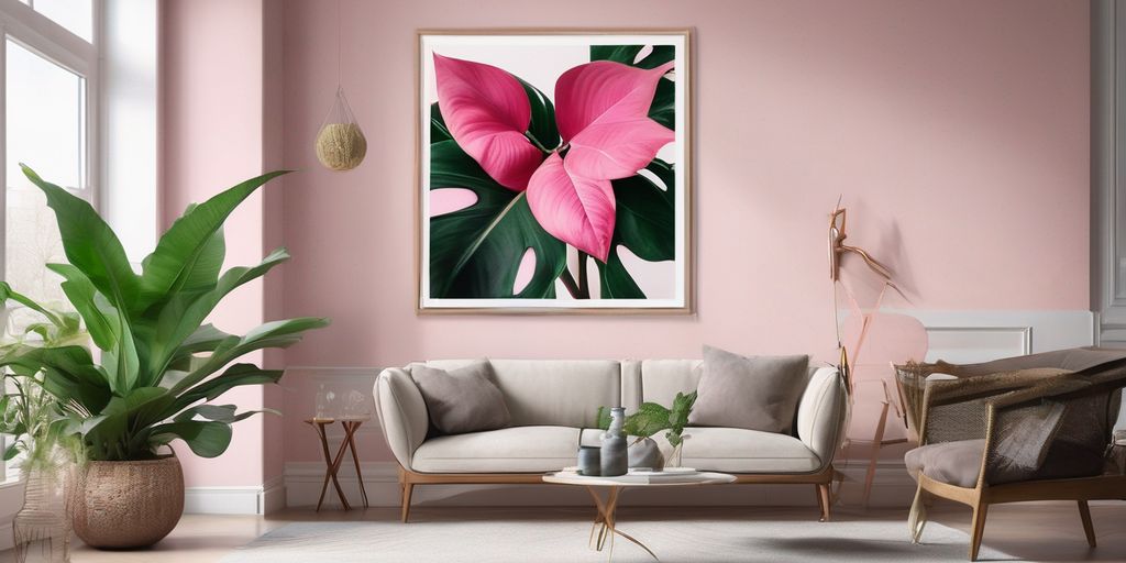 Philodendron Pink Princess in a stylish modern home interior